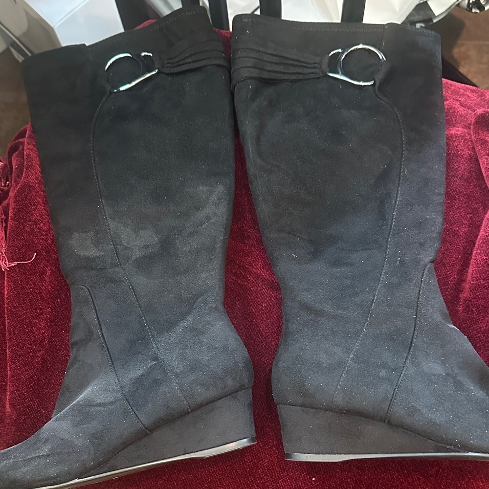 Impo Black Vegan Suede to the the Knee Boots